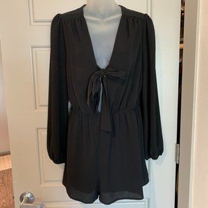 Blueh Child - Black tie front romper